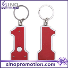 Number Shape Mini LED Light Key Ring Keychain